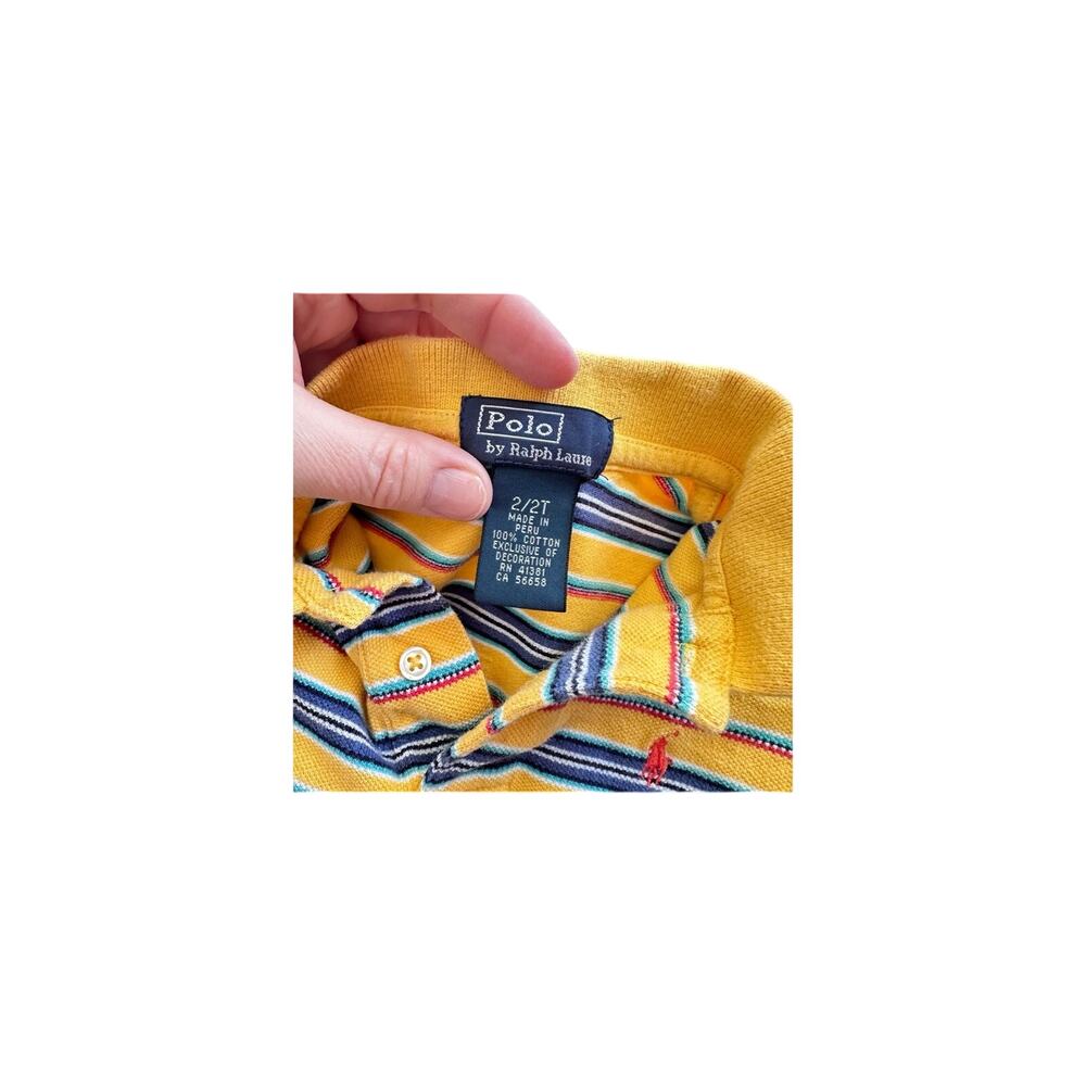 Ralph Lauren Boys 2T Yellow Polo & Blue Cargo Outfit - Picture 3 of 7